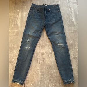 Madewell Women’s Distressed Blue Skinny Jeans - 9” High-Rise